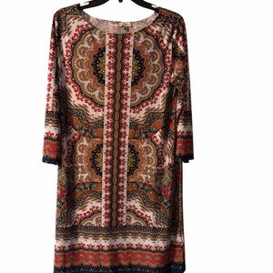 Haani Boho Paisley Shift Dress Size XL